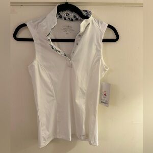 NWT Kerrits Women's white Sleeveless Show Blouse size XS